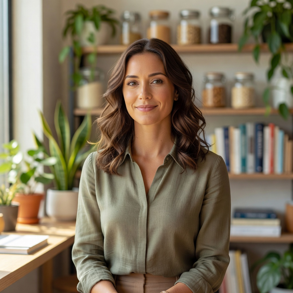 Portrait of Sara M, functional nutrition practitioner and Halvorne subscriber